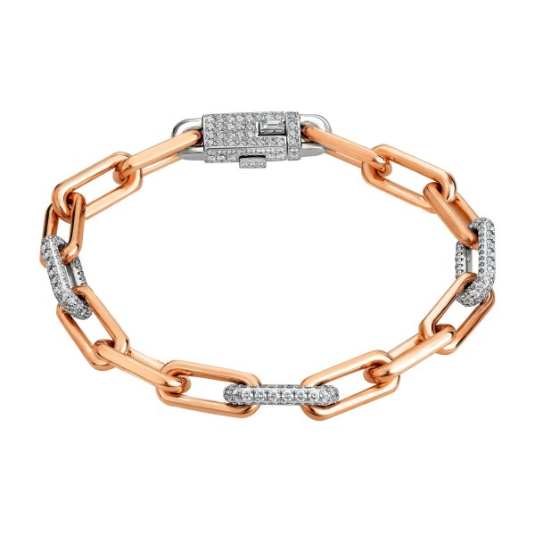 Platinum & Rose Gold Paperclip Bracelet
