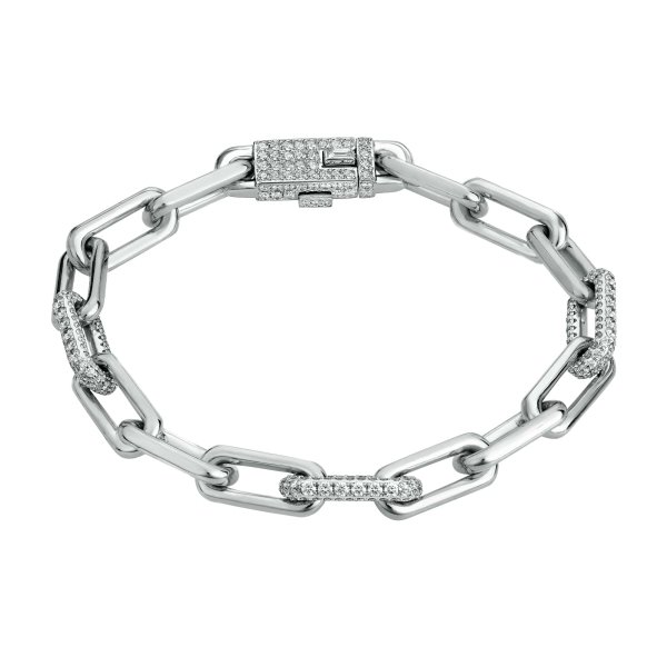 Platinum & White Gold Paperclip Bracelet